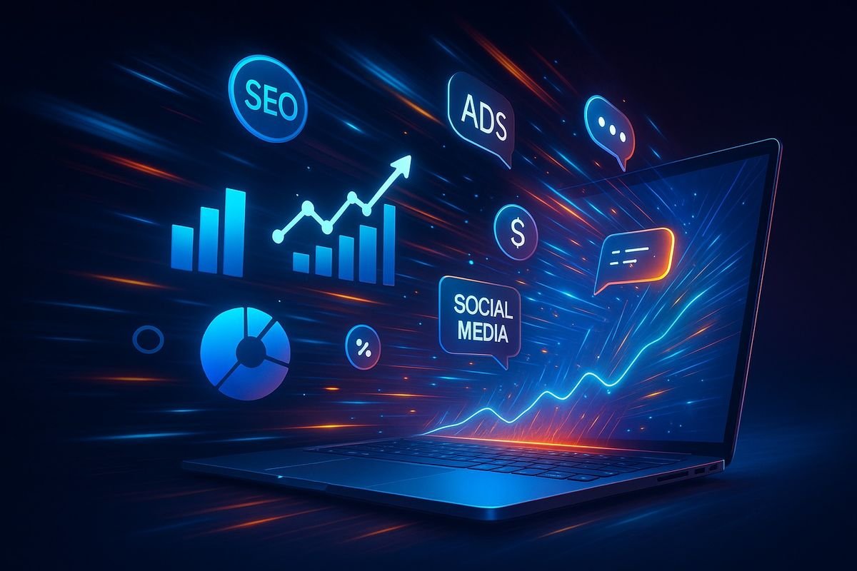 Website analytics showing improved search rankings